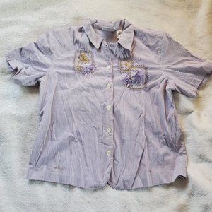 Vintage 1980's Alfred Dunner Striped Shirt, Sz 14